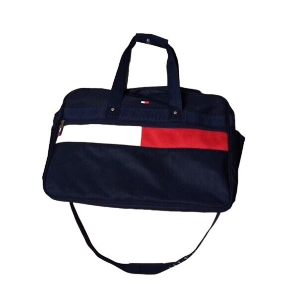 Vintage Tommy Hilfiger Weekender Bag Duffle Full Zip Carry On Bag